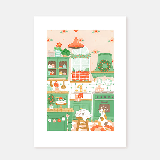 Christmas Kitchen || Art Print